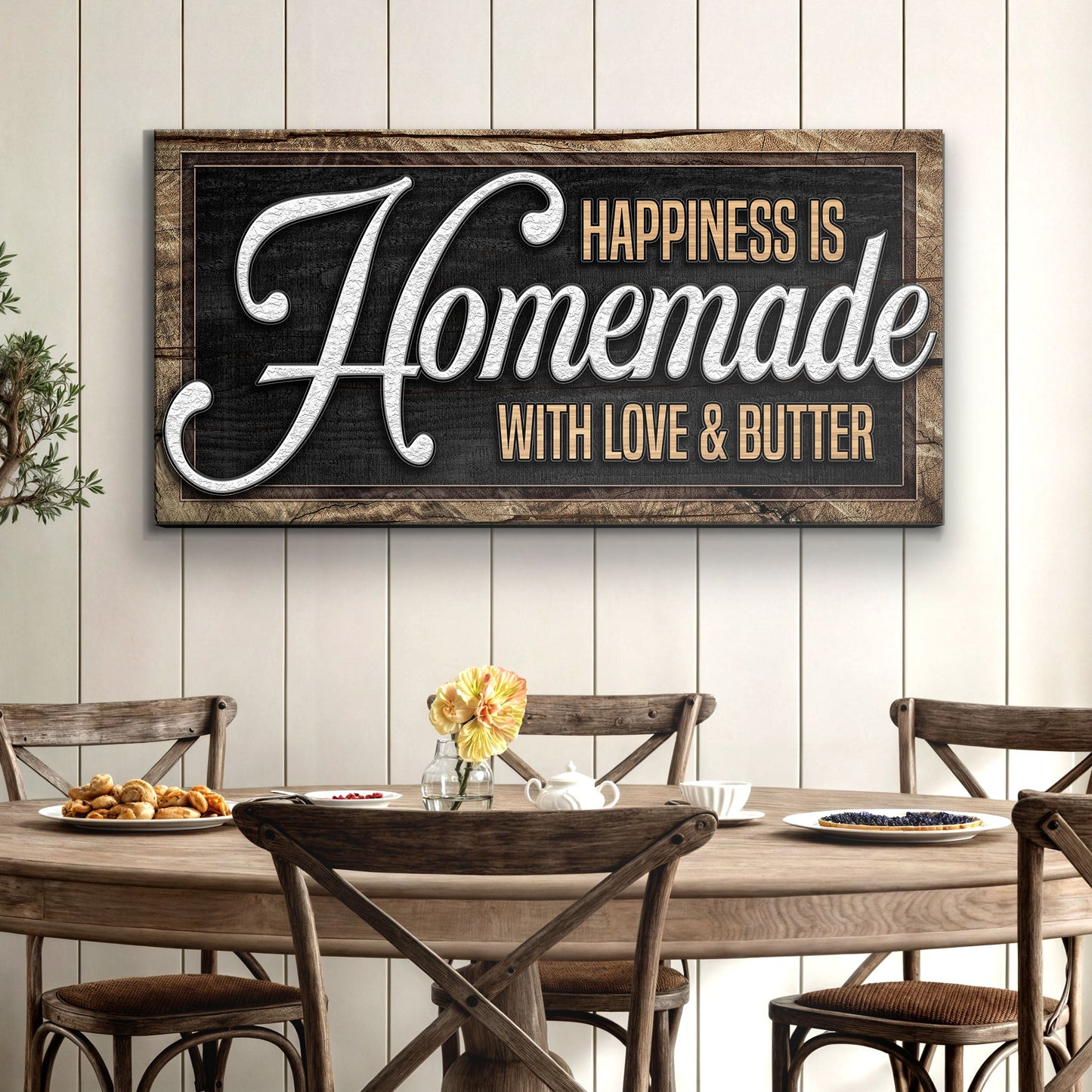 Happiness Is Homemade Kitchen Canvas Wall Art II
