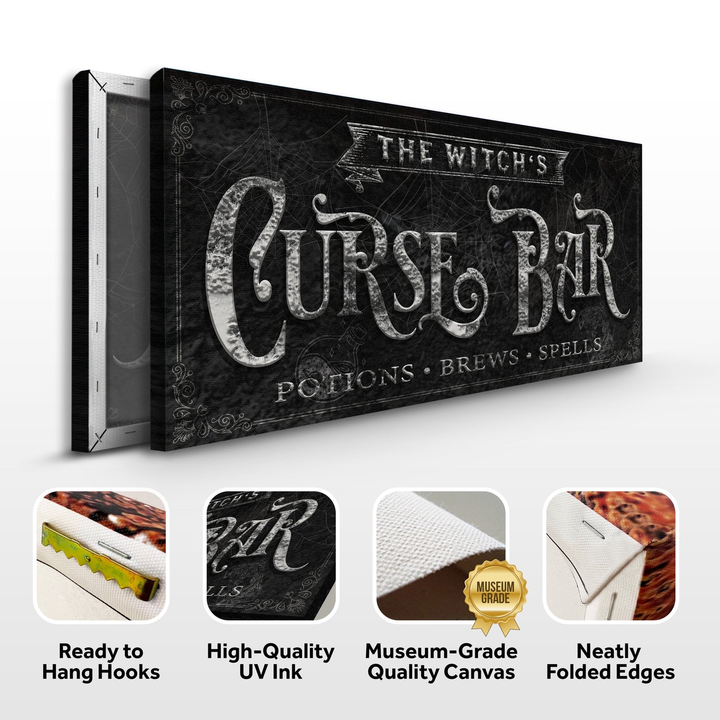 Witch's Curse Bar Halloween Canvas Wall Art II