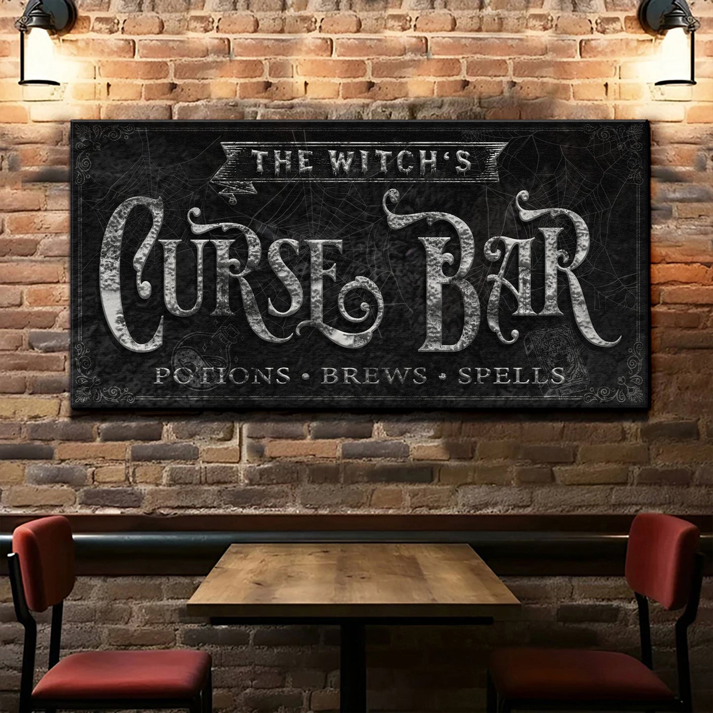 Witch's Curse Bar Halloween Canvas Wall Art II