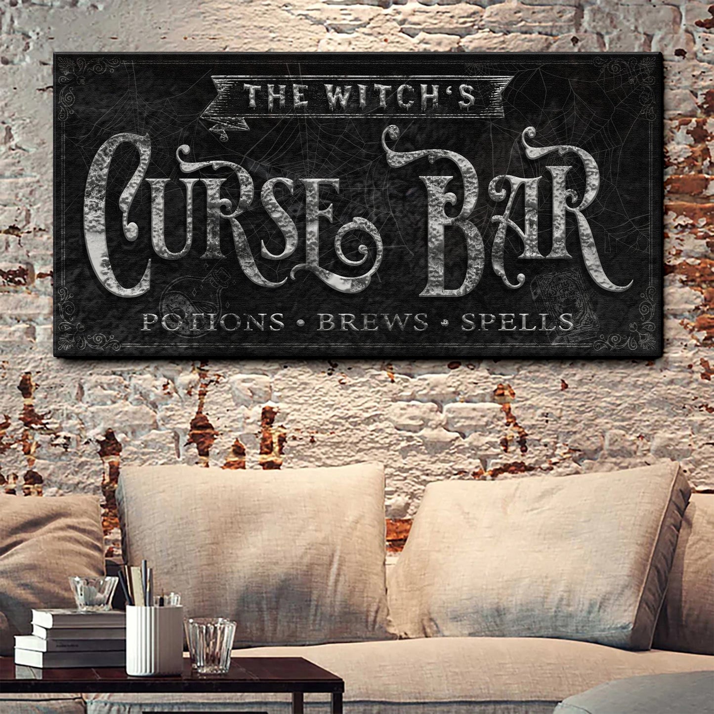 Witch's Curse Bar Halloween Canvas Wall Art II