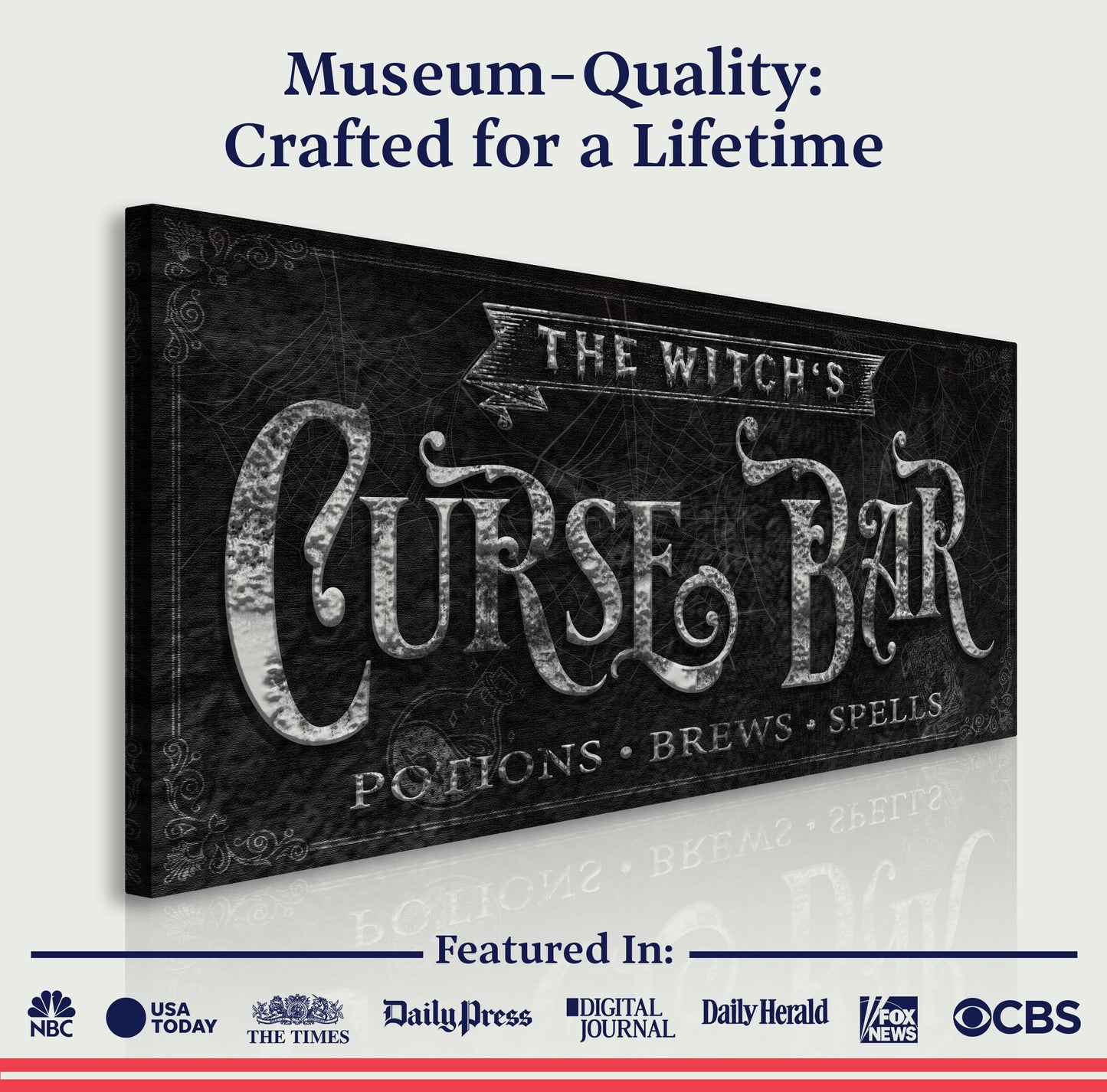 Witch's Curse Bar Halloween Canvas Wall Art II