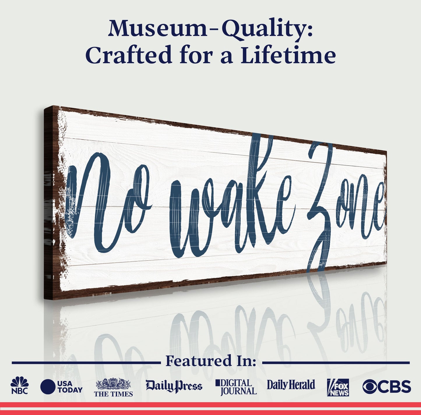 No Wake Zone Lake Canvas Sign - Nautical Wall Art
