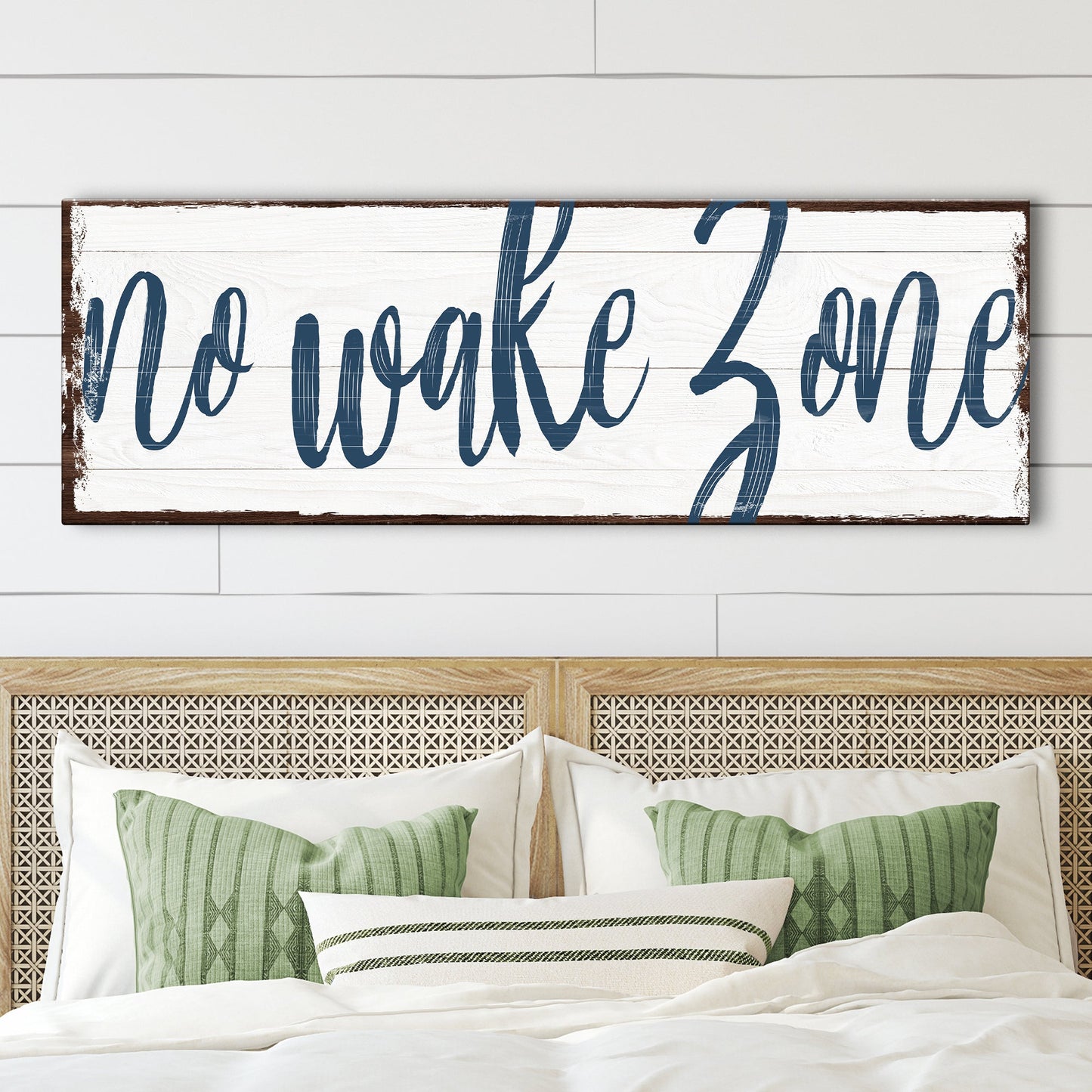 No Wake Zone lake canvas sign nautical wall art for waterfront homes