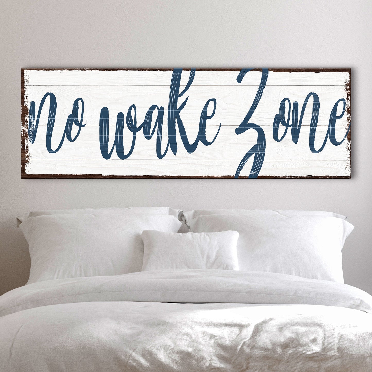 No Wake Zone Lake Canvas Sign - Nautical Wall Art