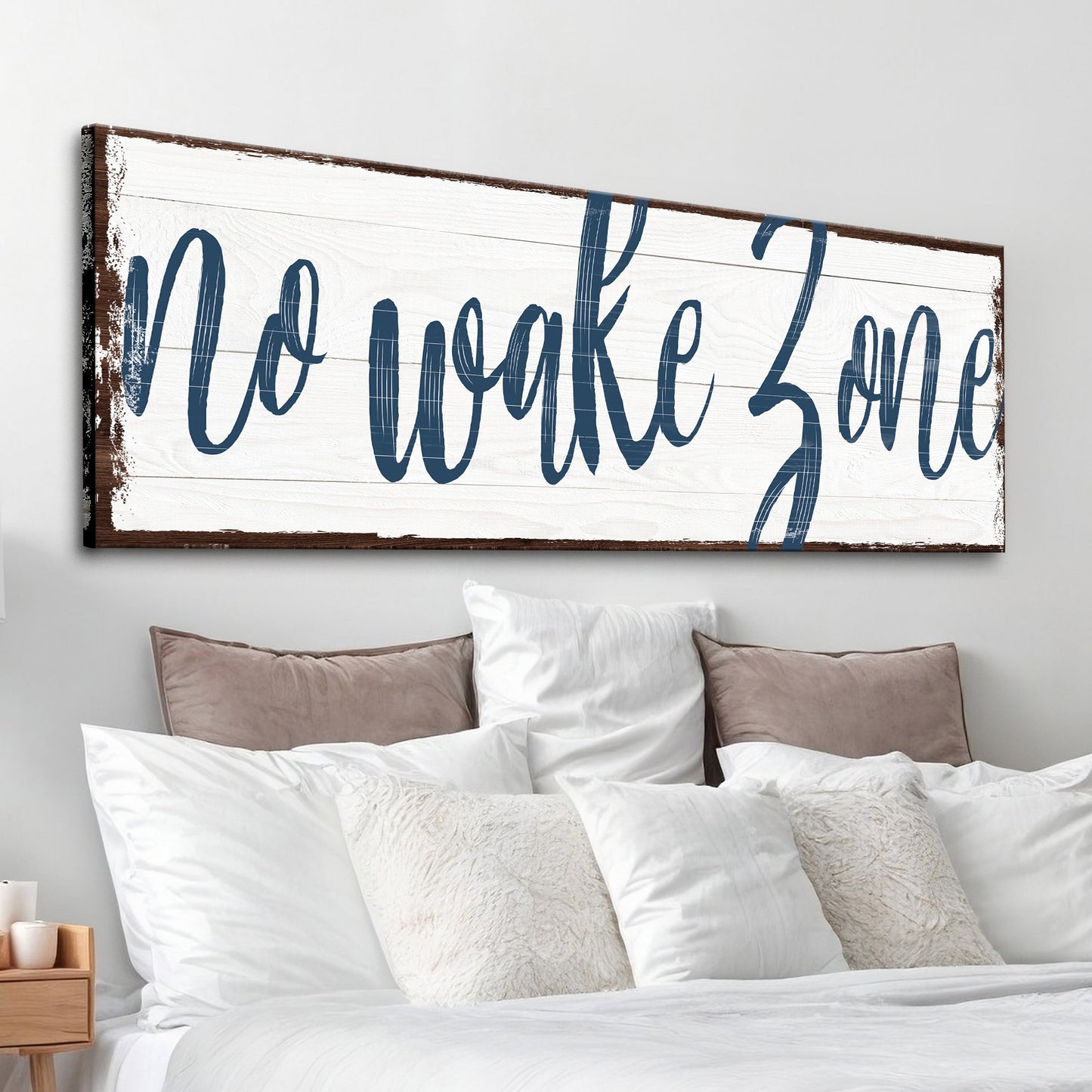 No Wake Zone Lake Canvas Sign - Nautical Wall Art