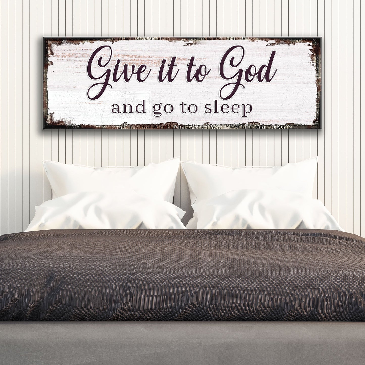 Give It To God And Go To Sleep Faith Canvas Wall Art II