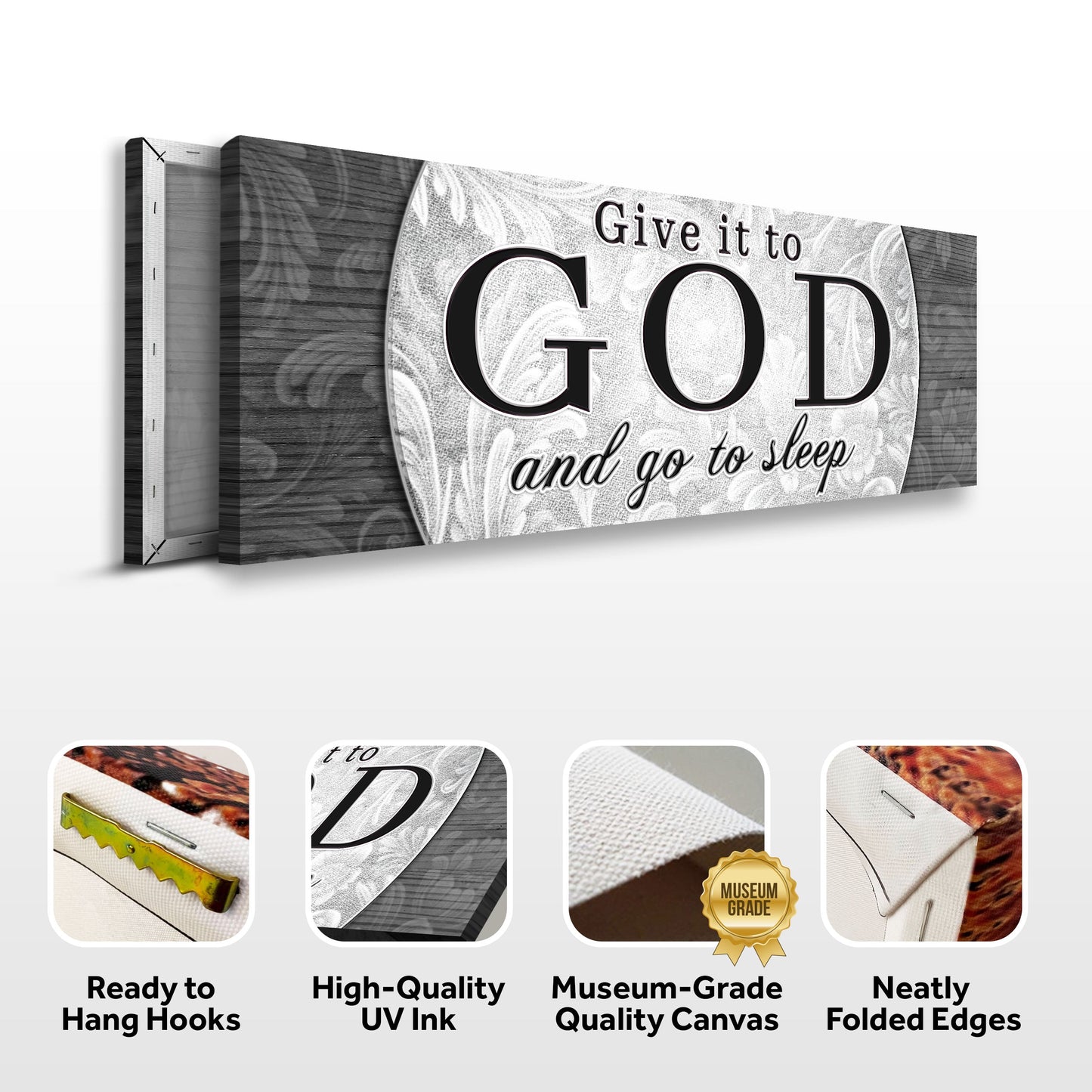 Give It To God And Go To Sleep Faith Canvas Wall Art III
