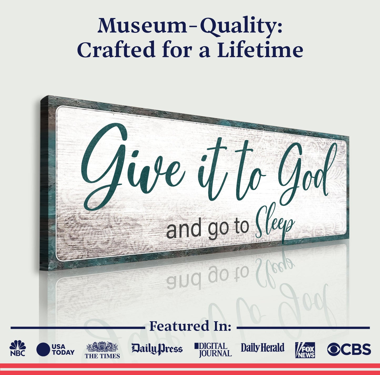 Give It to God and Go to Sleep Canvas Sign - Horizontal