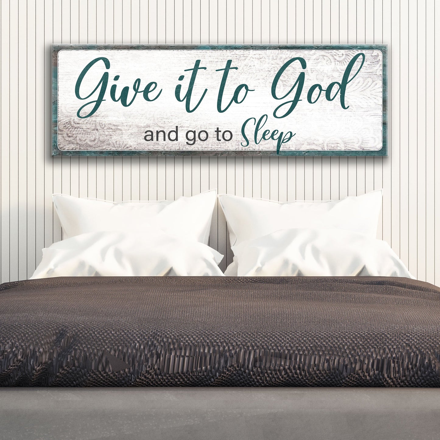 Give It to God and Go to Sleep Canvas Sign - Horizontal