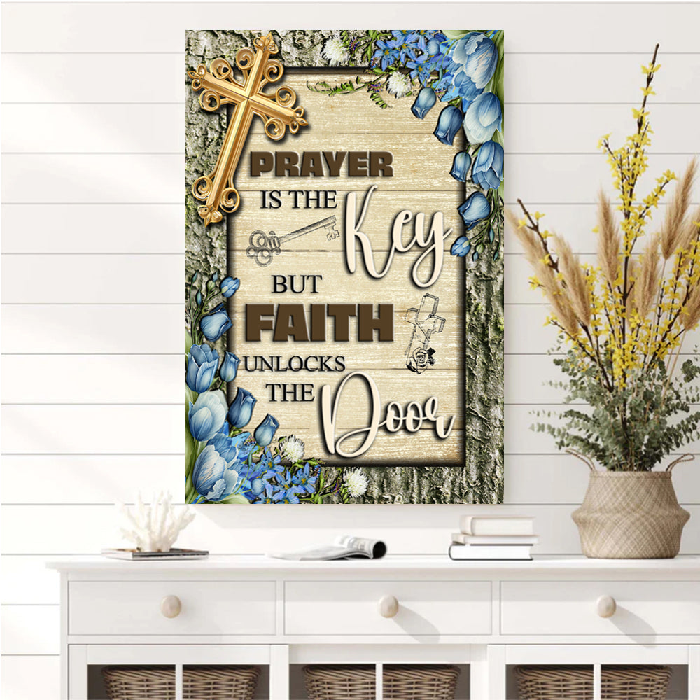 Prayer Is the Key Faith canvas wall art IV — bold Christian faith wall decor