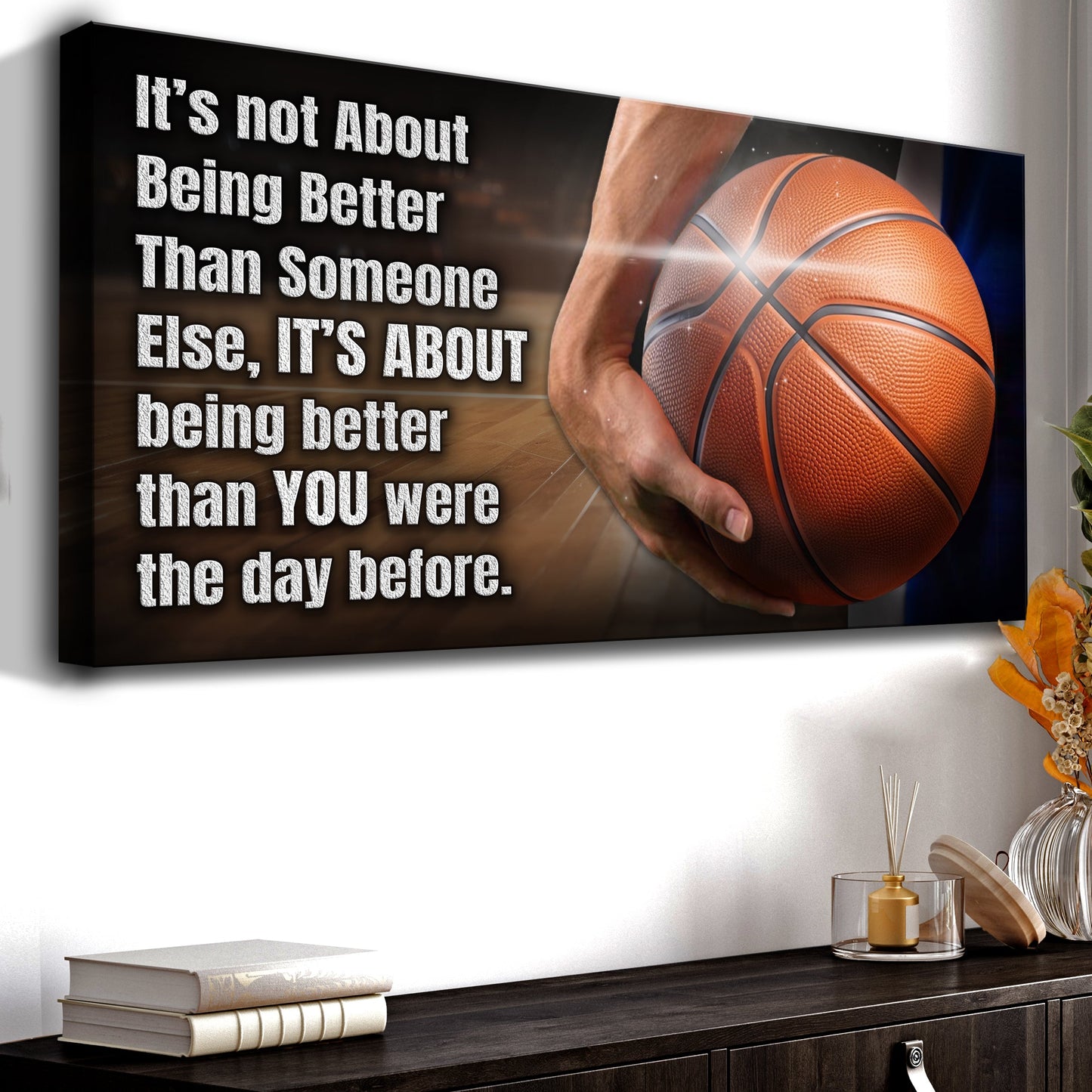 Athlete motivational quote canvas art for home gym wall decor