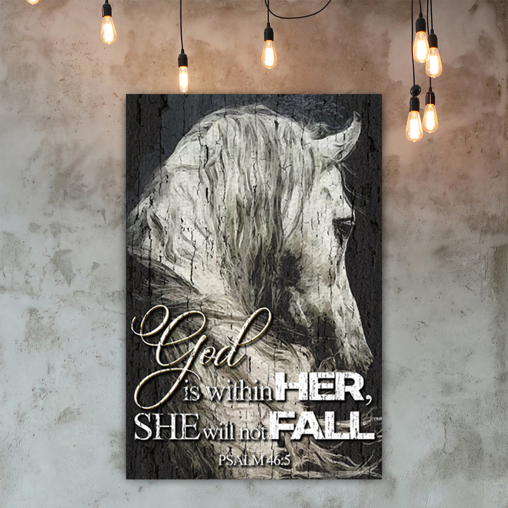 Psalm 46:5 God Is Within Her faith quote canvas wall art premium gallery-wrapped