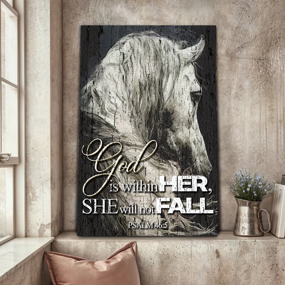 God Is Within Her She Will Not Fall - Psalm 46:5 Canvas Wall Art