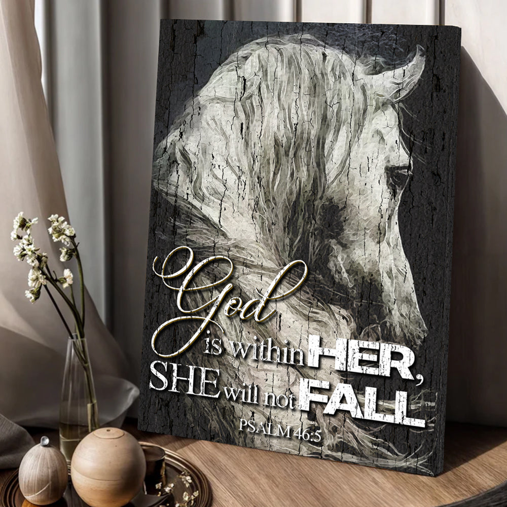 God Is Within Her She Will Not Fall - Psalm 46:5 Canvas Wall Art