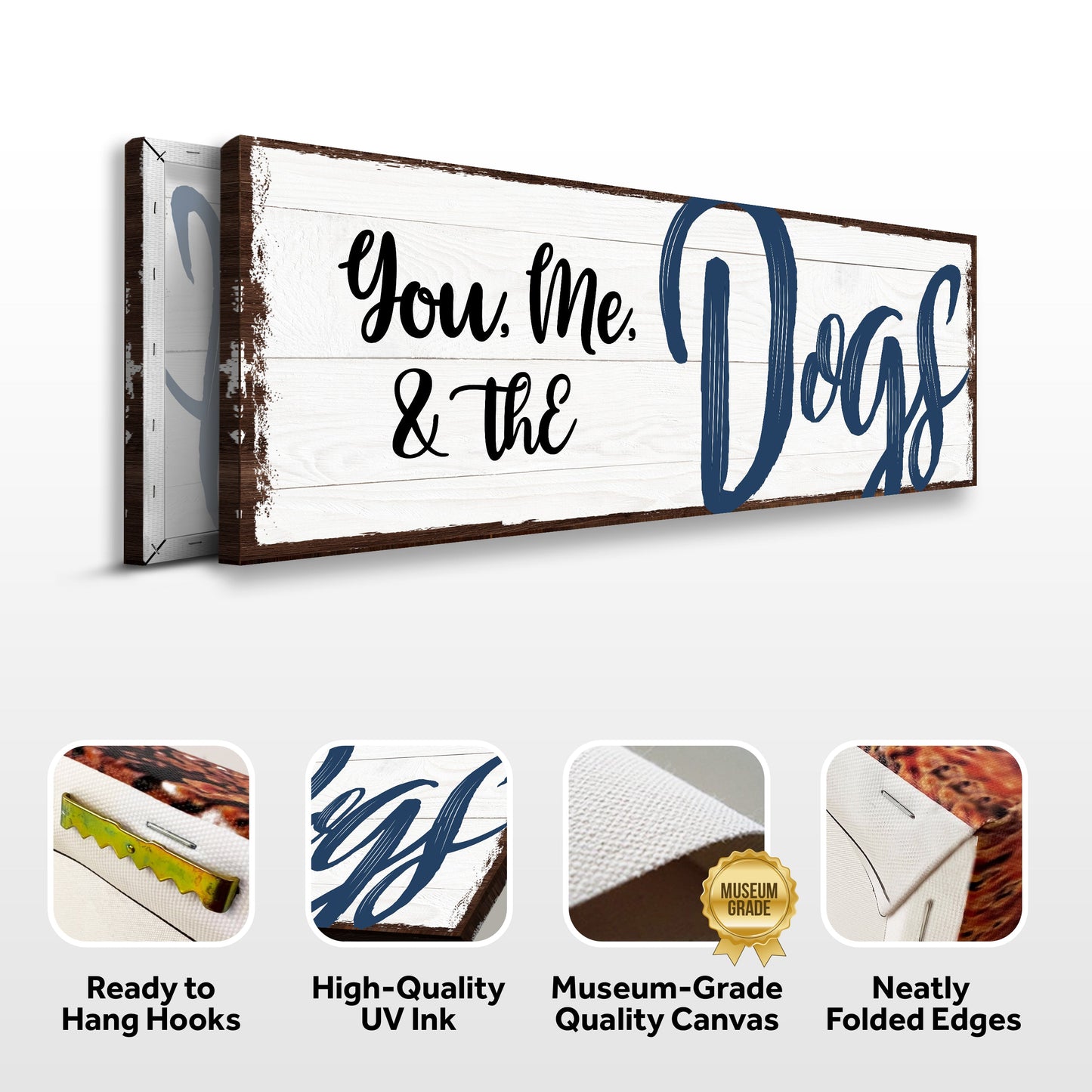You Me and the Dogs Family Canvas Wall Art