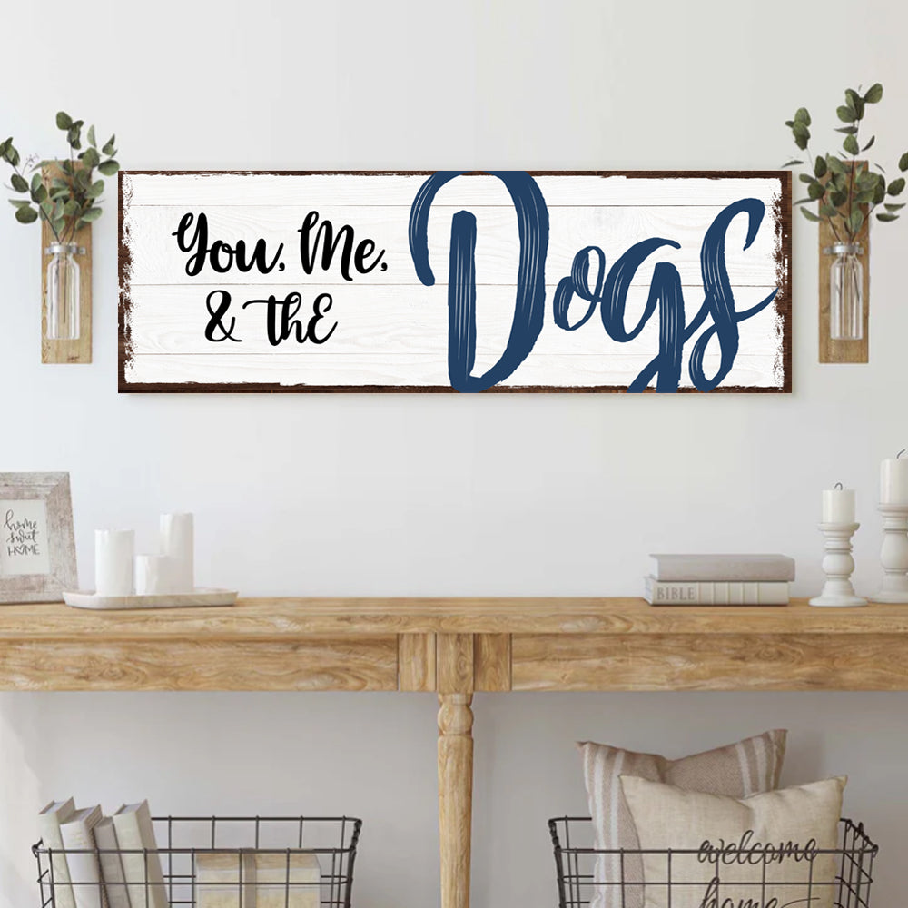 You Me and the Dogs Family Canvas Wall Art