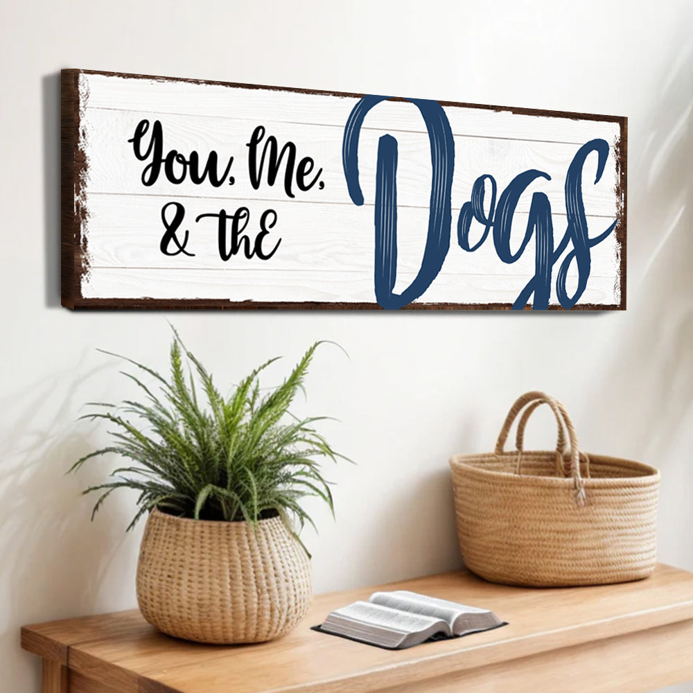You Me and the Dogs Family Canvas Wall Art
