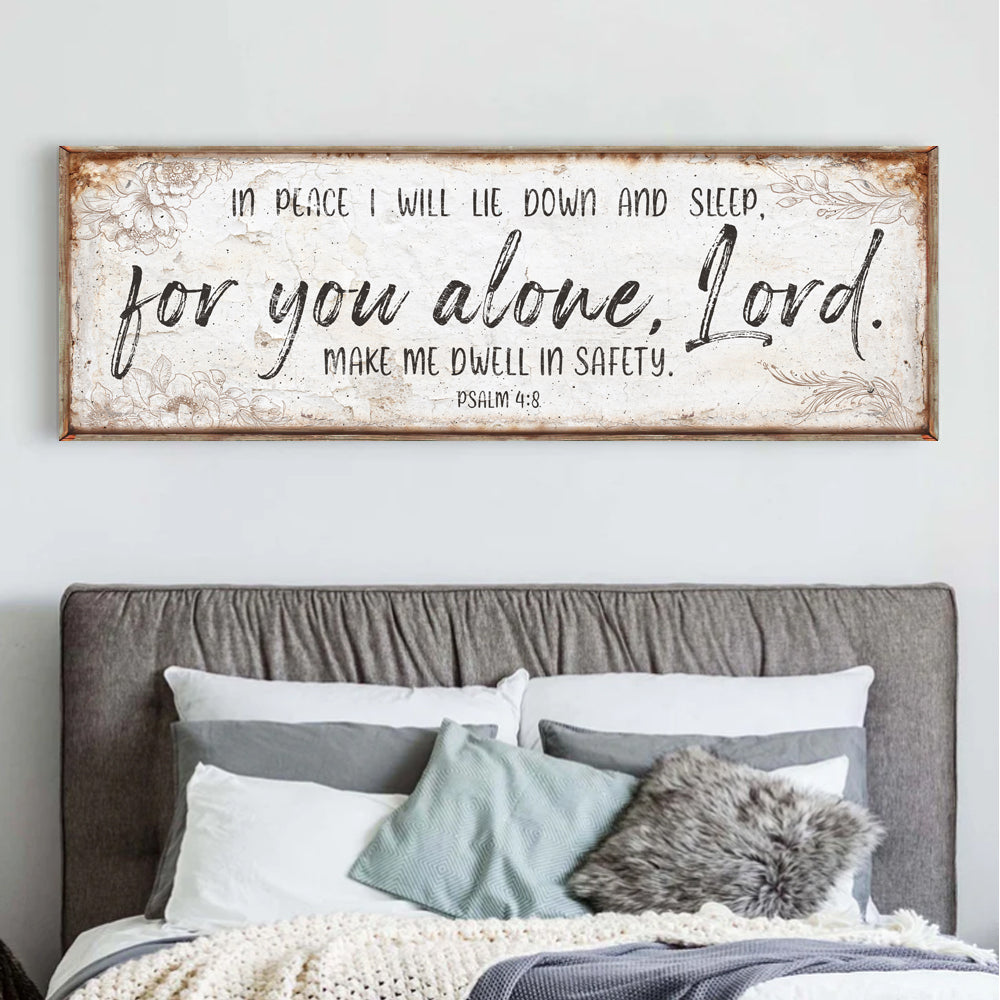 In Peace I Will Lie Down Psalm 4:8 Faith Canvas