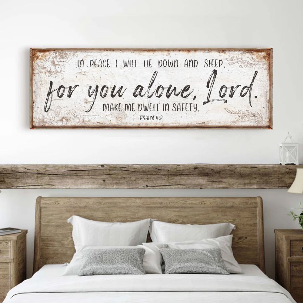 In Peace I Will Lie Down Psalm 4:8 Faith Canvas