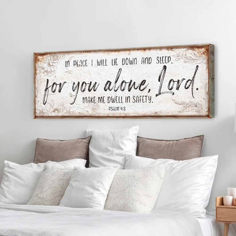 In Peace I Will Lie Down Psalm 4:8 Faith Canvas