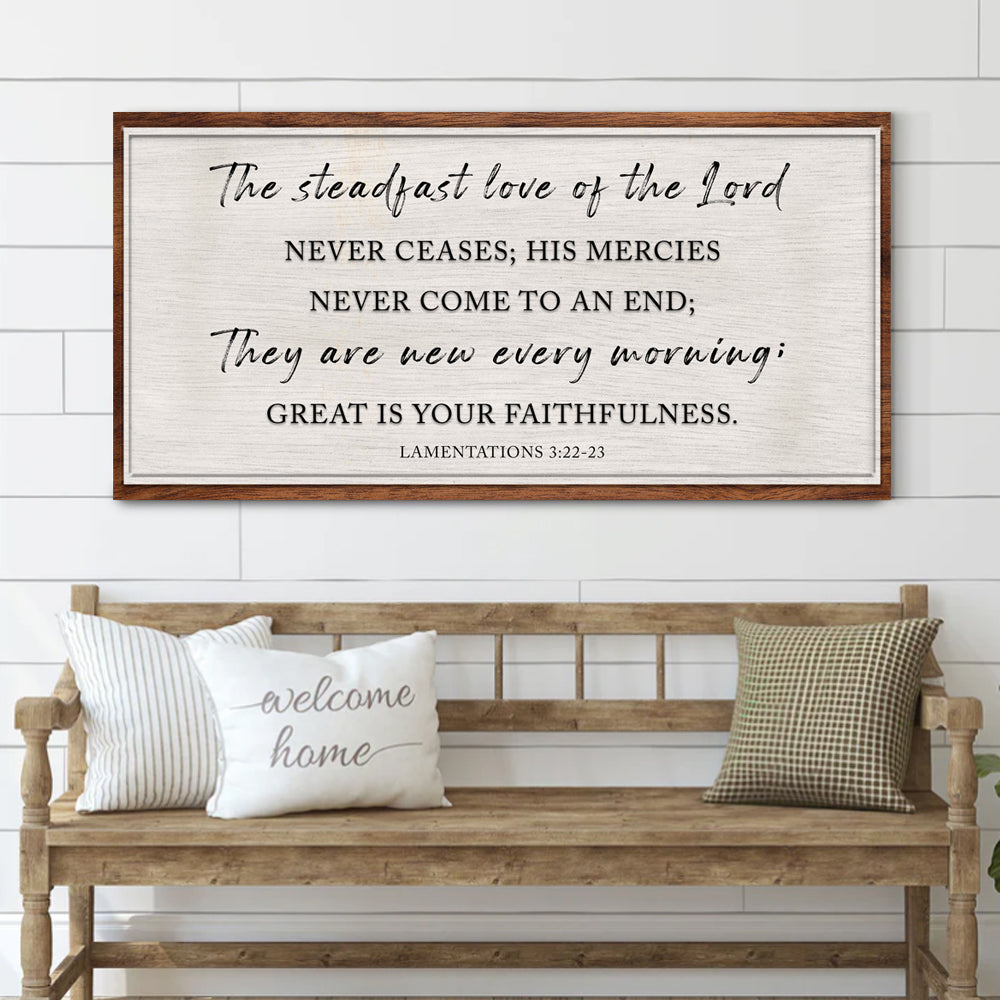 Steadfast Love of the Lord Lamentations 3 Faith Canvas II