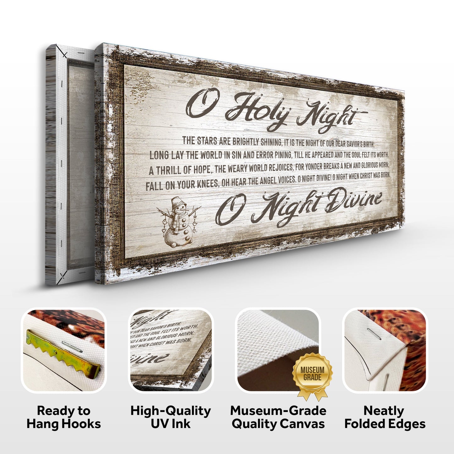 O Holy Night Christmas Canvas Sign - Scripture Art