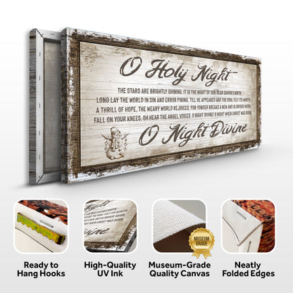 O Holy Night Christmas Canvas Sign - Scripture Art