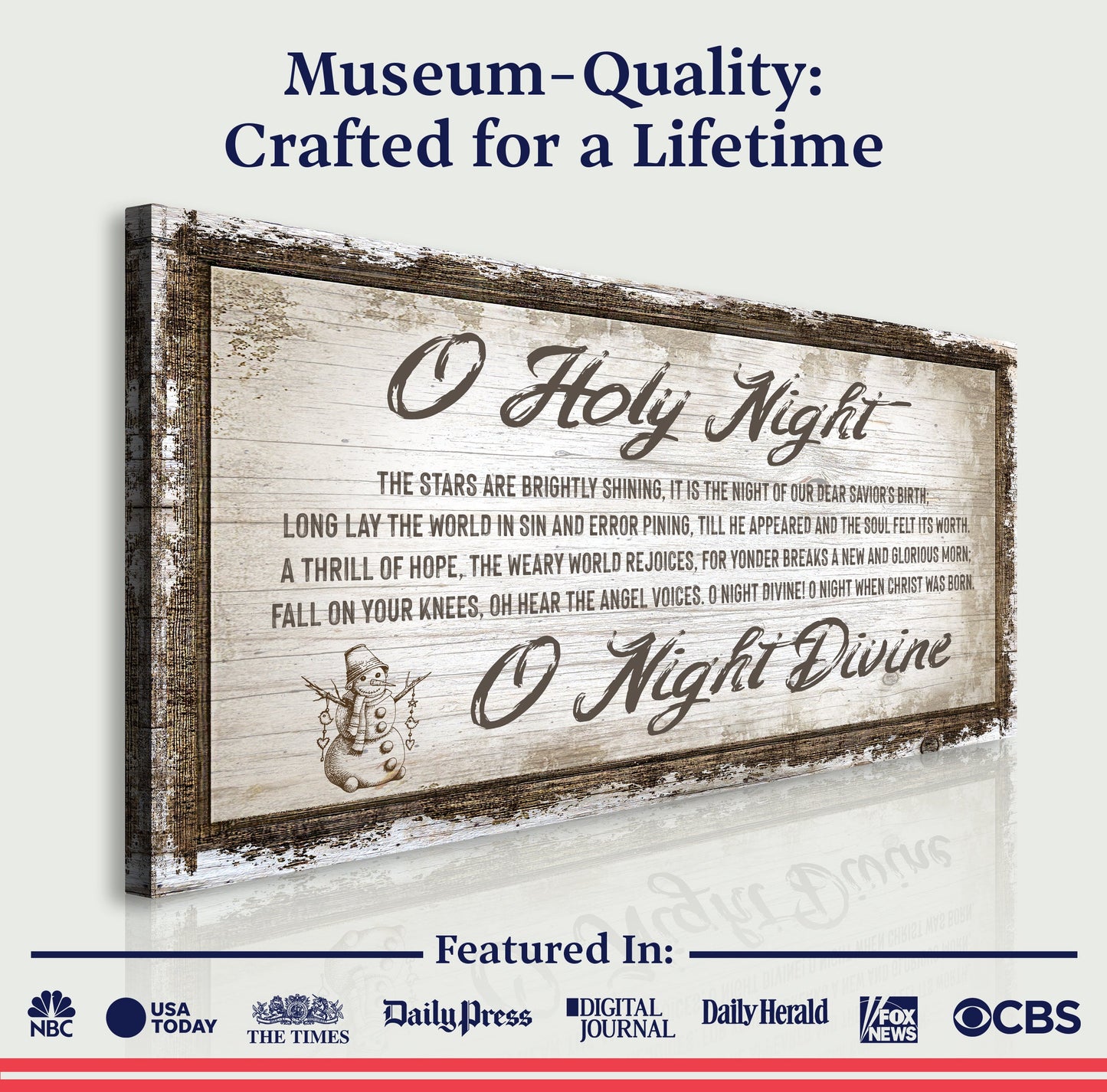 O Holy Night Christmas Canvas Sign - Scripture Art