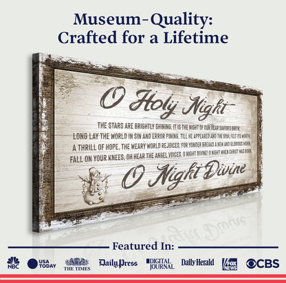 O Holy Night Christmas Canvas Sign - Scripture Art