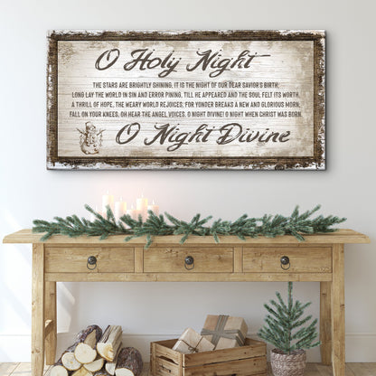 O Holy Night Christmas canvas sign scripture art for living rooms