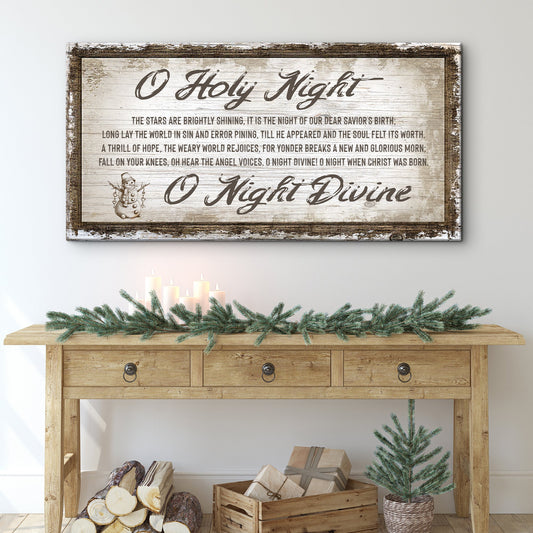 O Holy Night Christmas canvas sign scripture art for living rooms