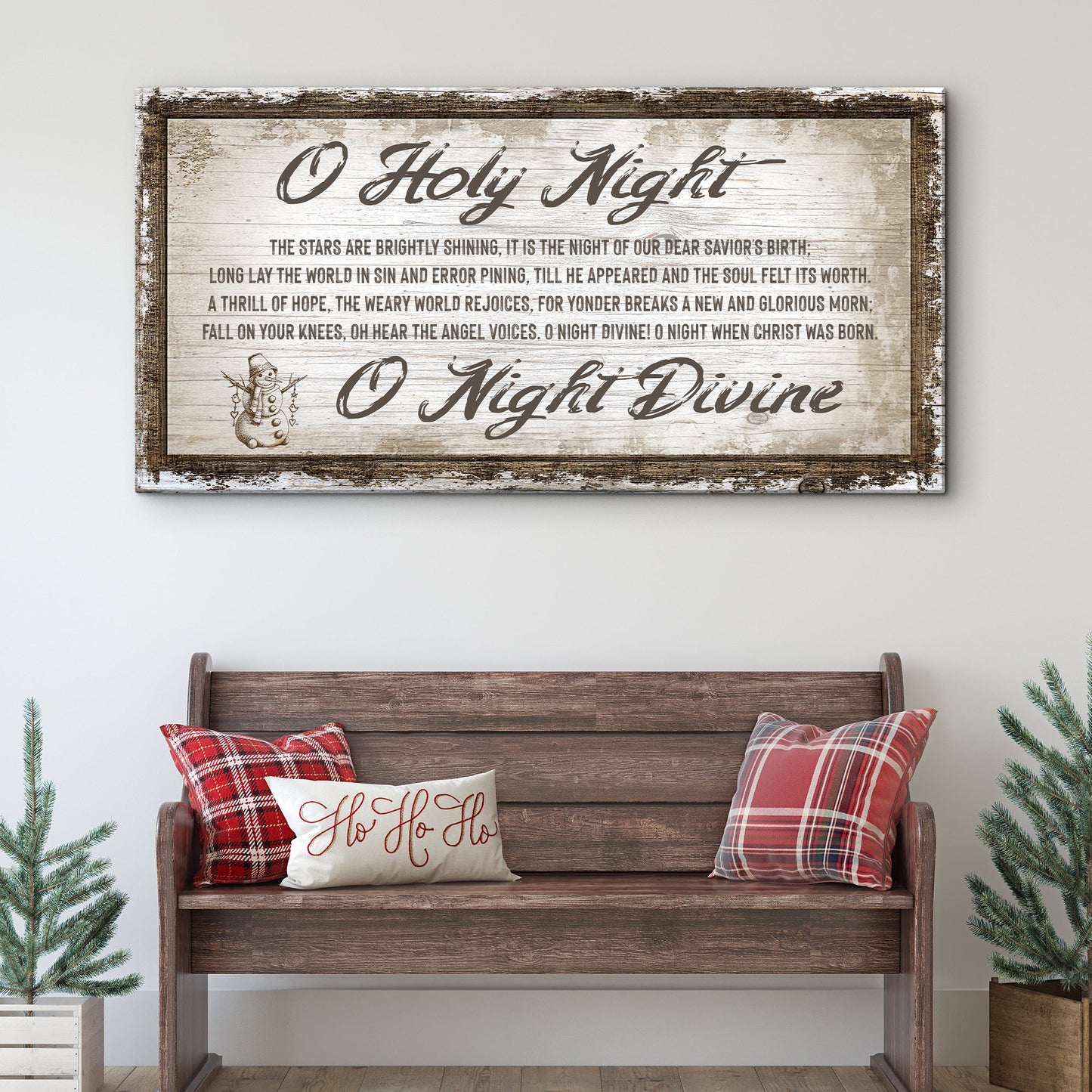 O Holy Night Christmas Canvas Sign - Scripture Art