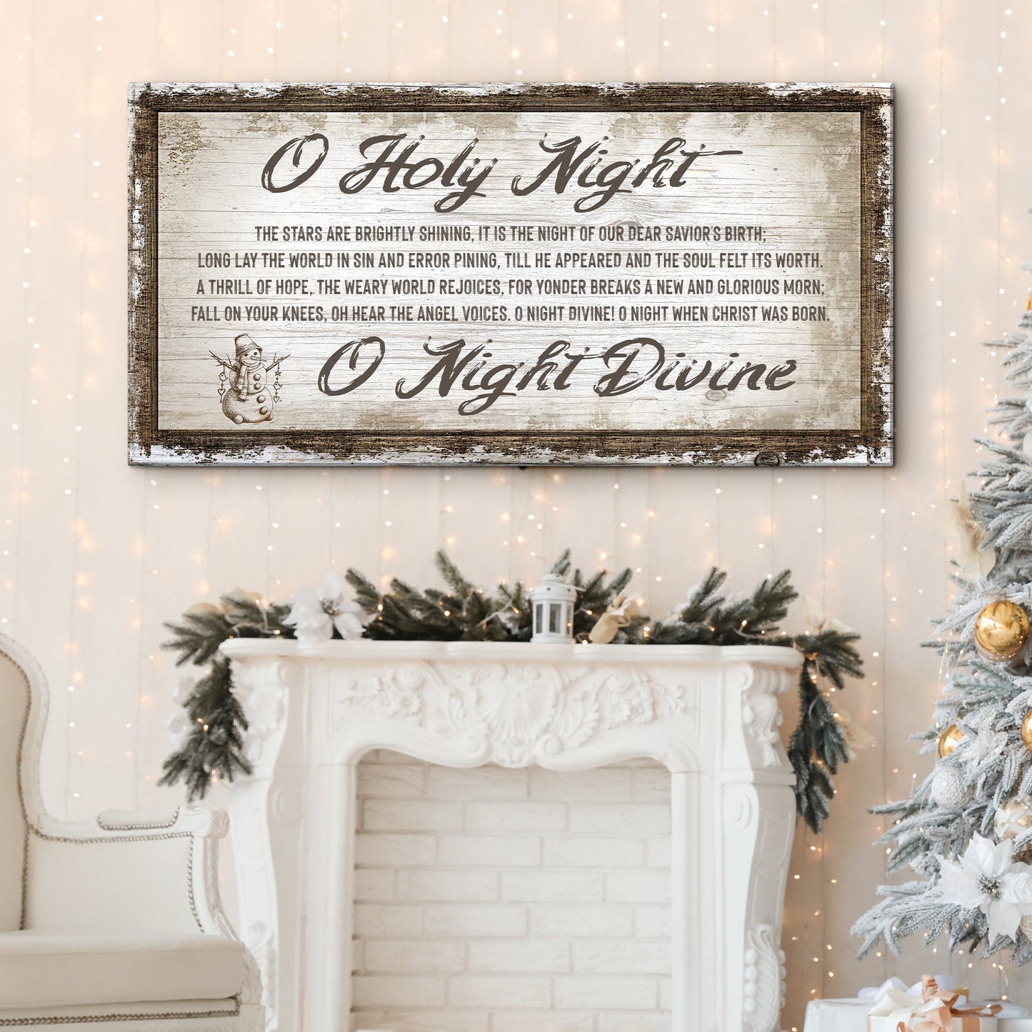 O Holy Night Christmas Canvas Sign - Scripture Art