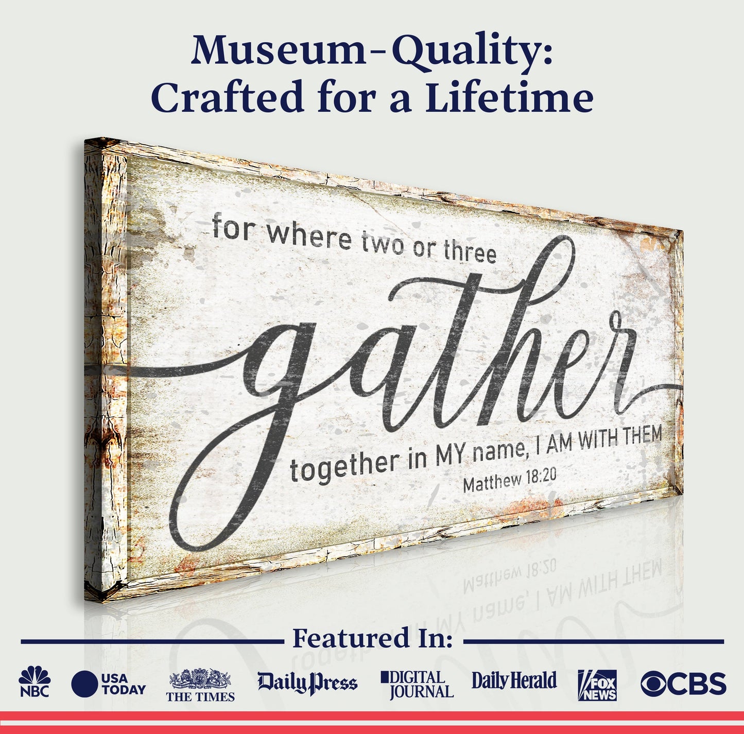 Matthew 18:20 Gather in My Name Faith Canvas Wall Art