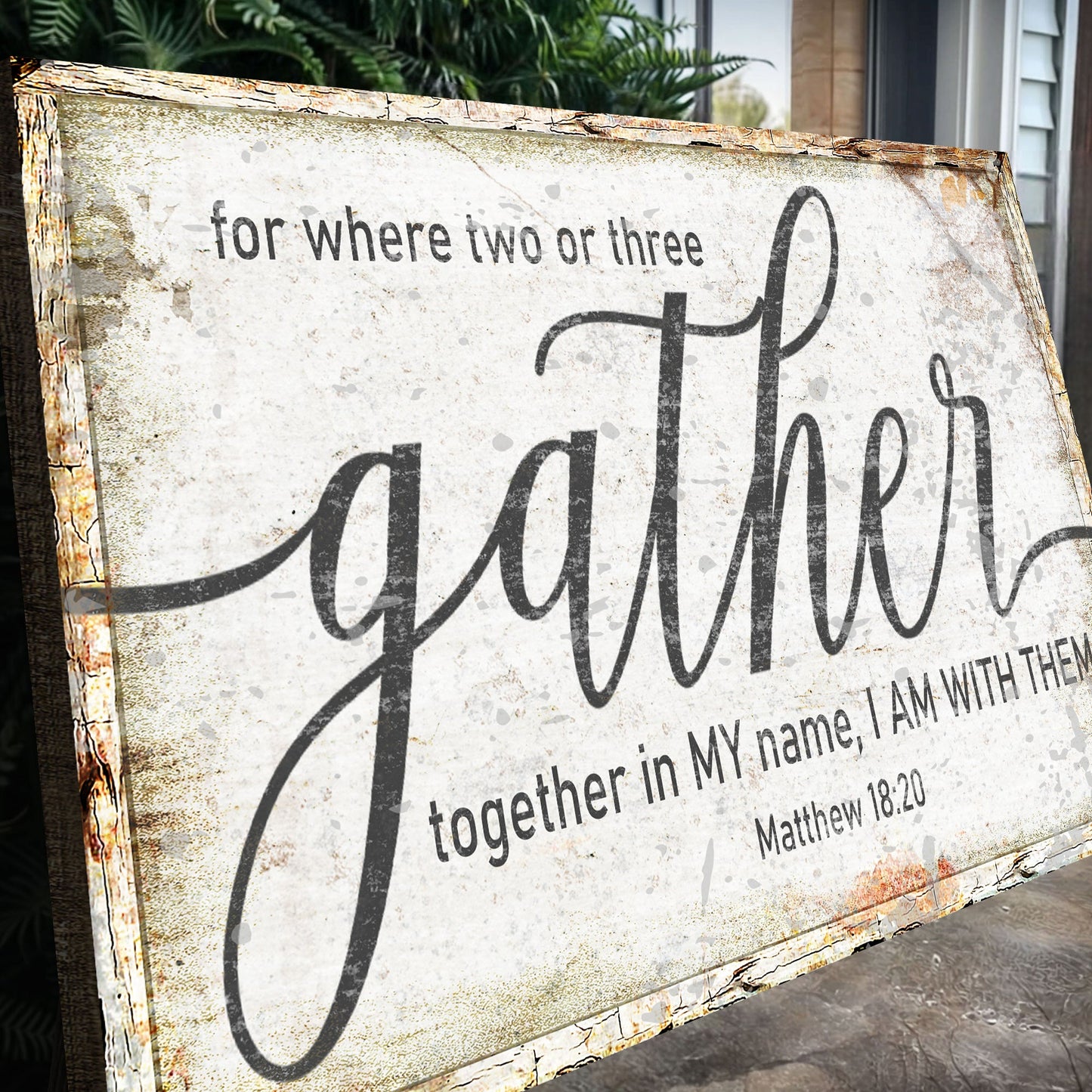 Matthew 18:20 Gather in My Name Faith Canvas Wall Art