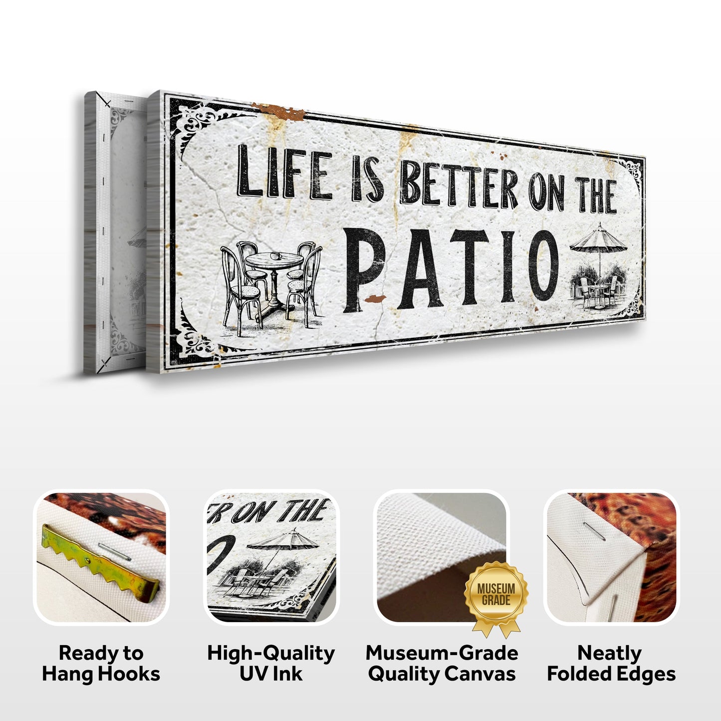 Life Is Better on the Patio Outdoor Canvas Sign