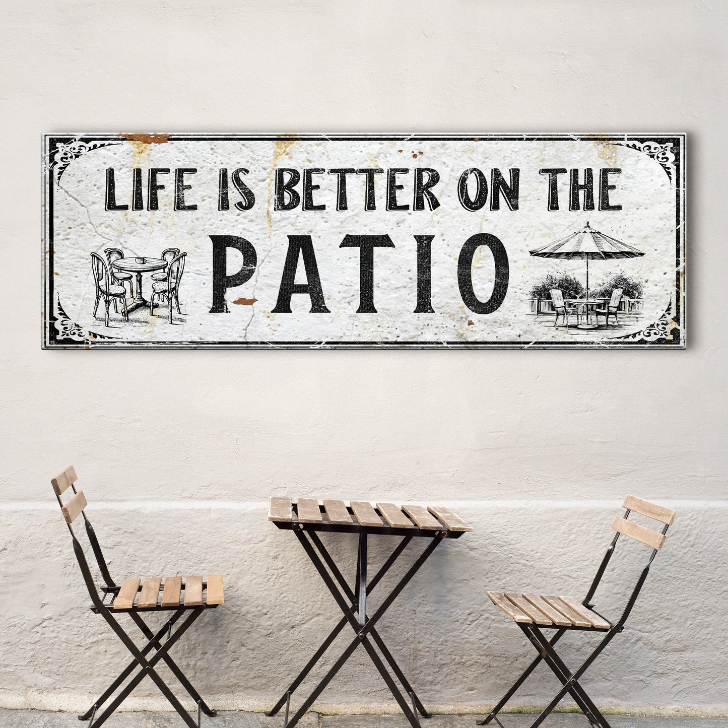 Life Is Better on the Patio Outdoor Canvas Sign
