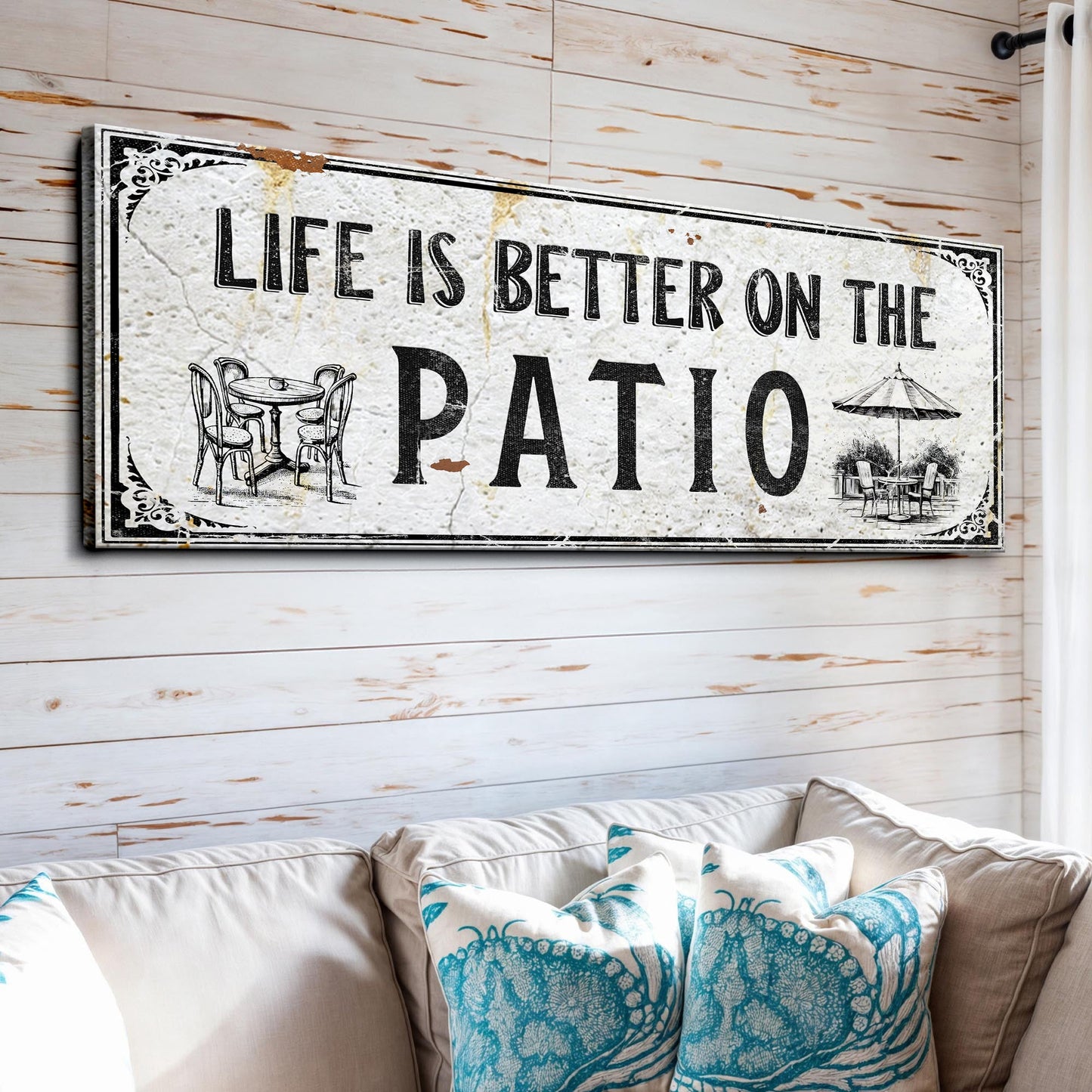 Life Is Better on the Patio Outdoor Canvas Sign