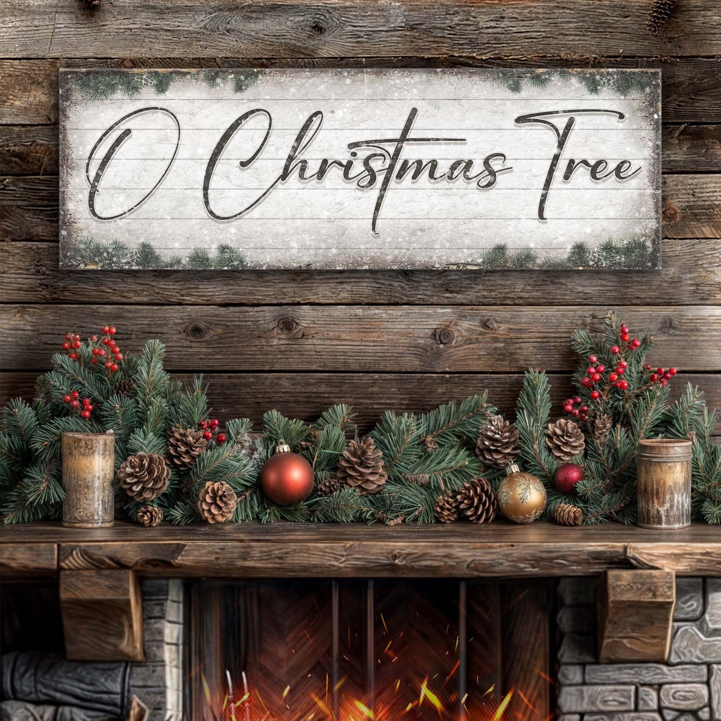 O Christmas Tree Wood-Look Christmas Canvas Sign
