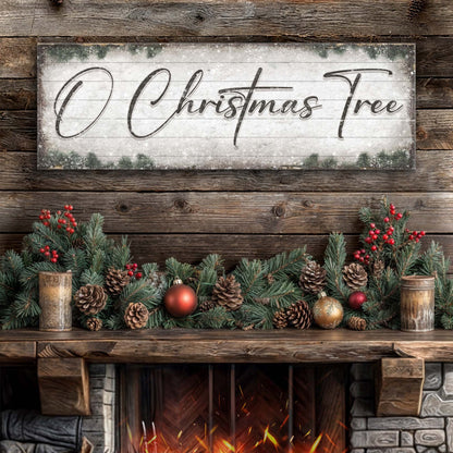 O Christmas Tree Wood-Look Christmas Canvas Sign