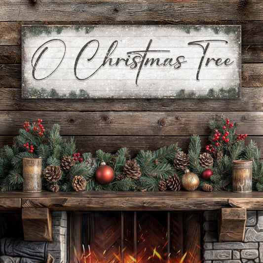 O Christmas Tree Wood-Look Christmas Canvas Sign
