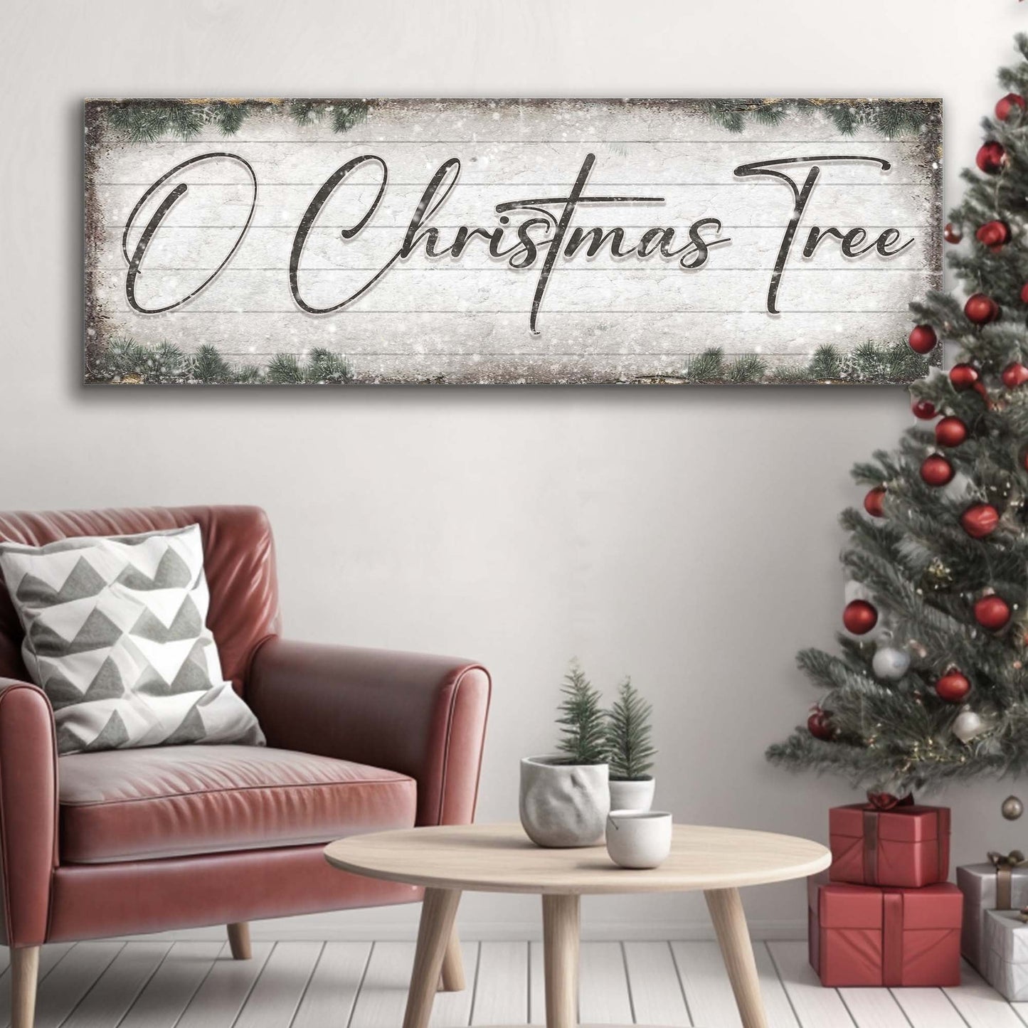 O Christmas Tree Wood-Look Christmas Canvas Sign
