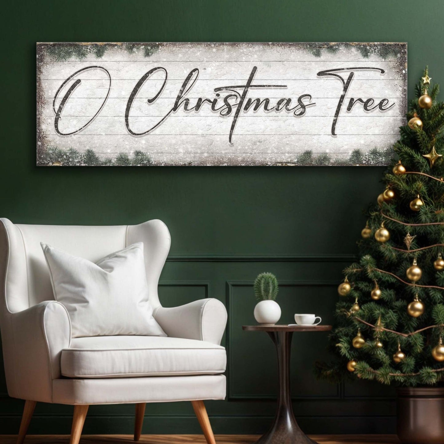 O Christmas Tree Wood-Look Christmas Canvas Sign