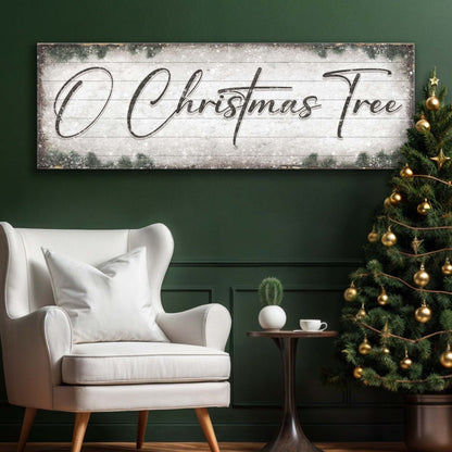 O Christmas Tree Wood-Look Christmas Canvas Sign