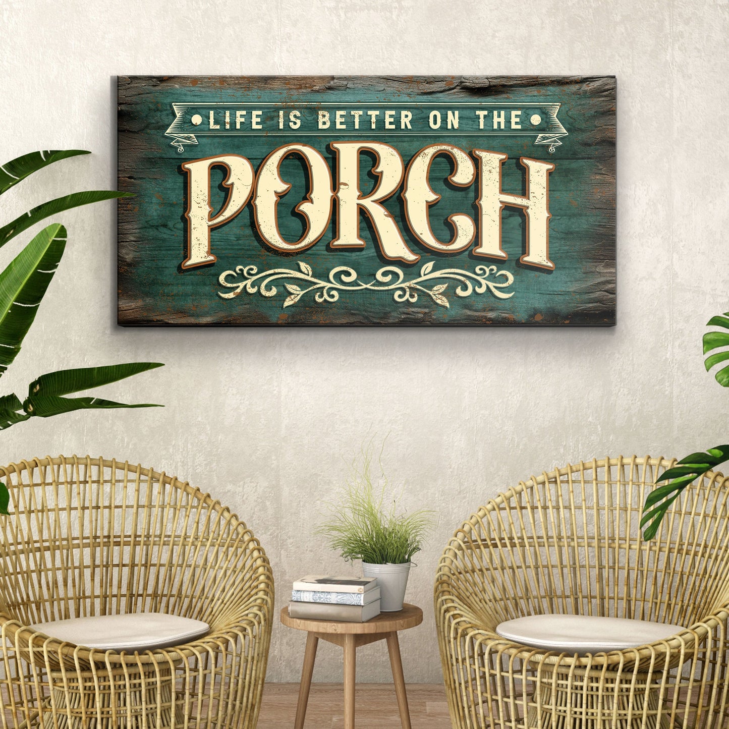 Life Is Better on the Porch Canvas Sign Art