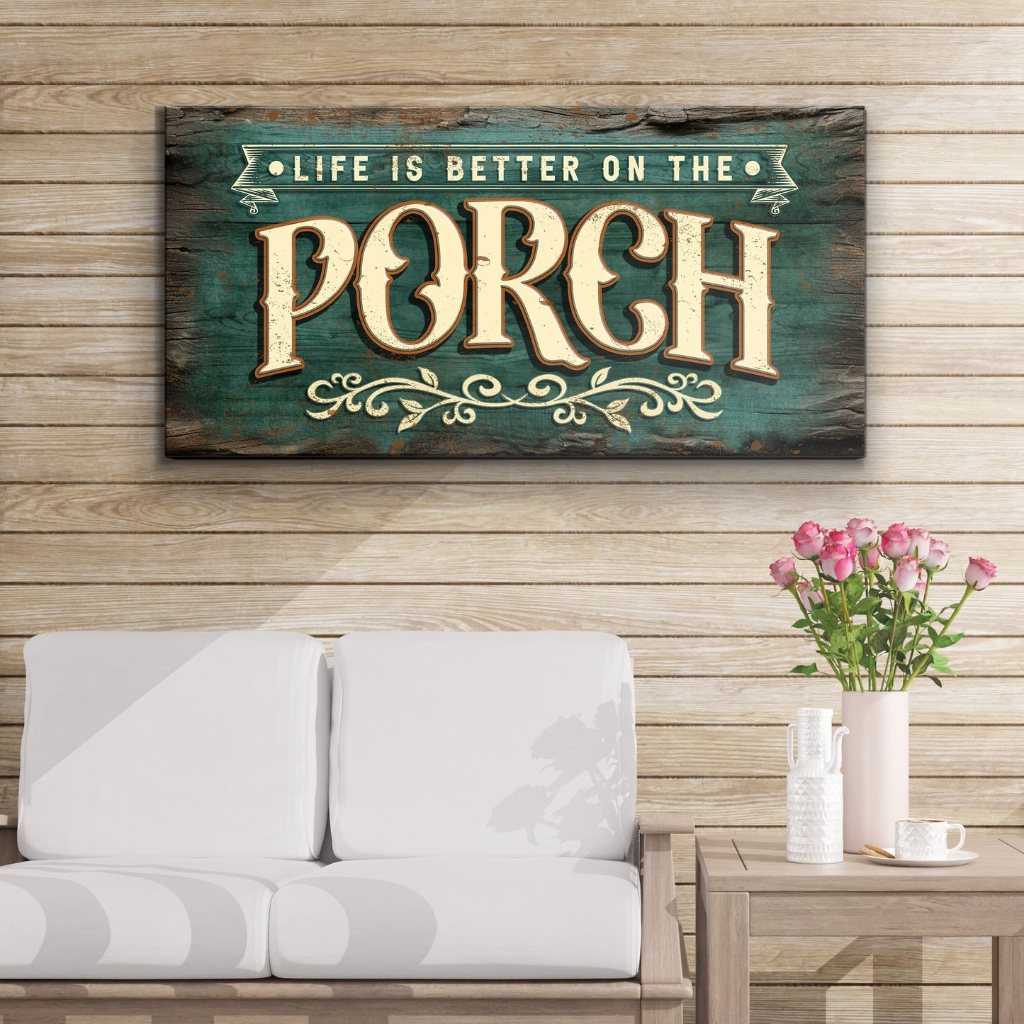 Life Is Better on the Porch Canvas Sign Art