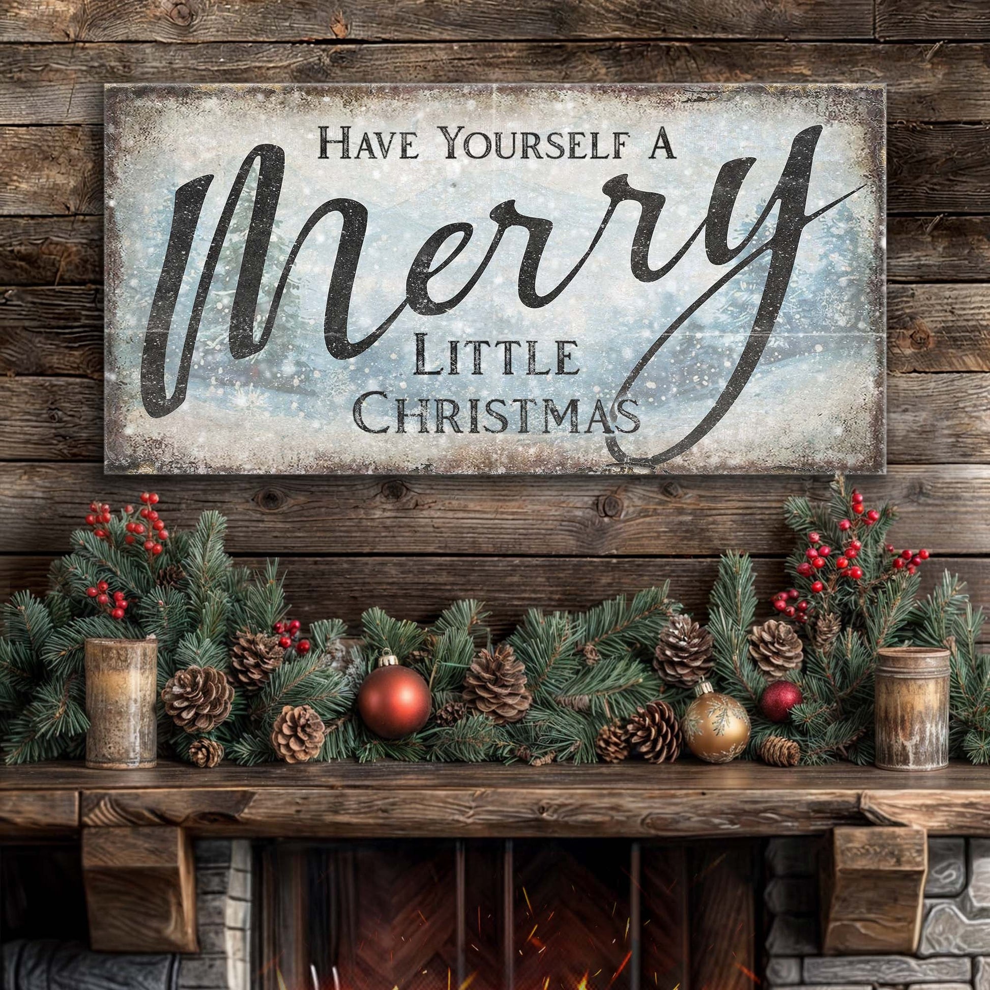 Have yourself a merry little Christmas canvas wall art XI with festive holiday typography