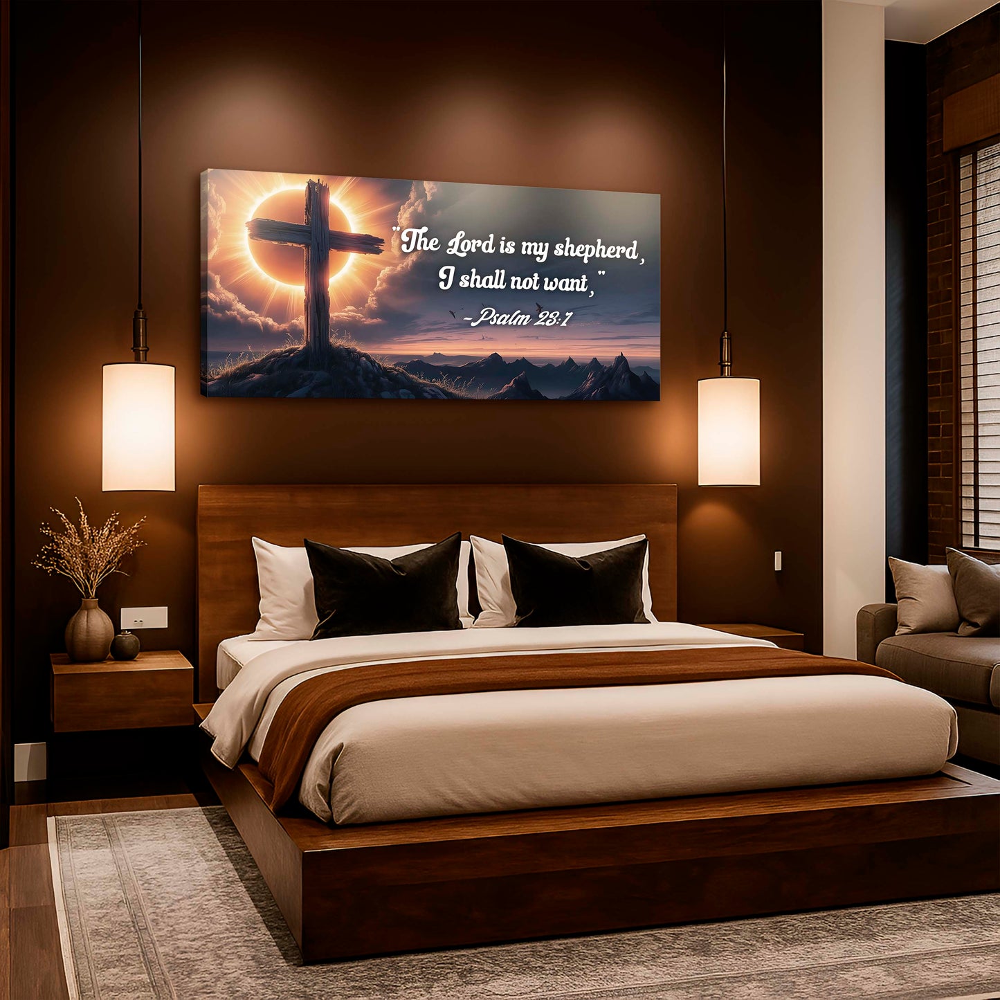Psalm 23:1 The Lord Is My Shepherd I Shall Not Want Canvas
