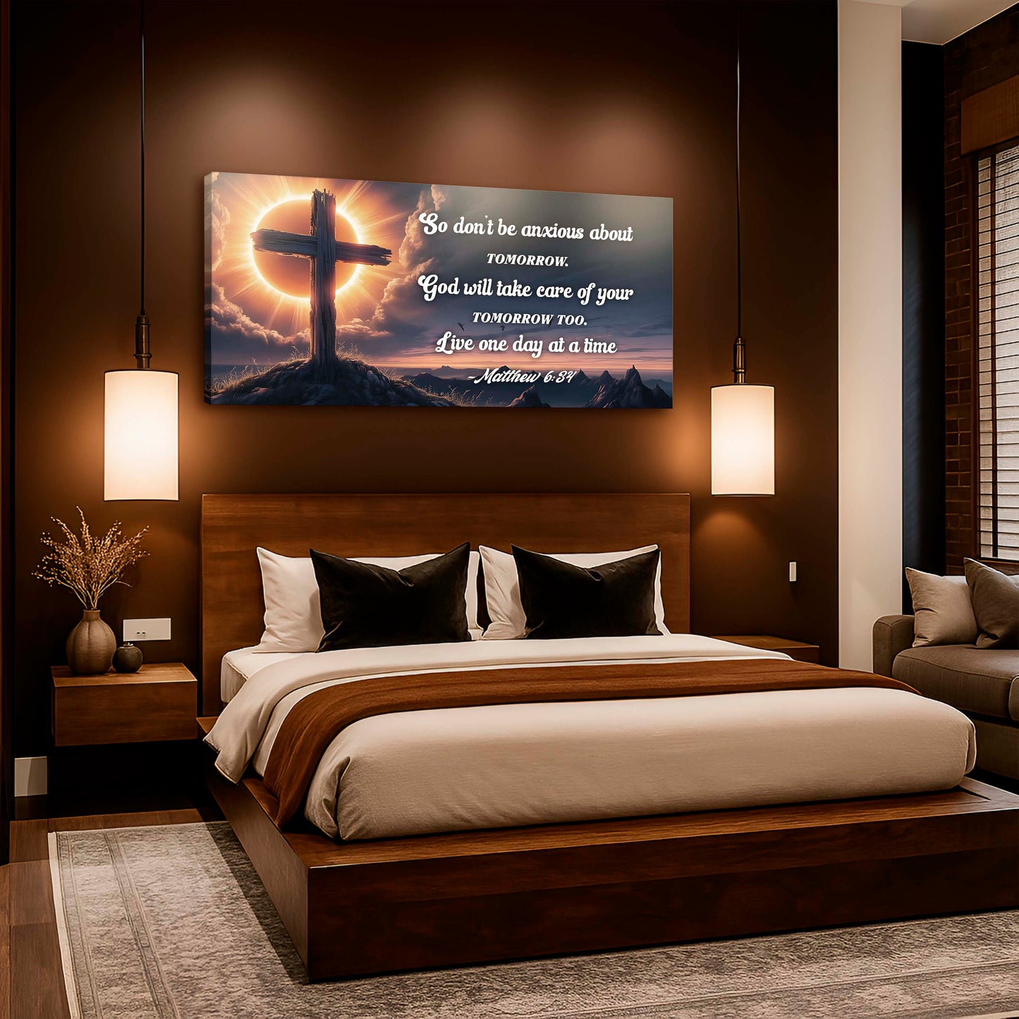 Matthew 6:34 God Will Take Care of Tomorrow Canvas Art