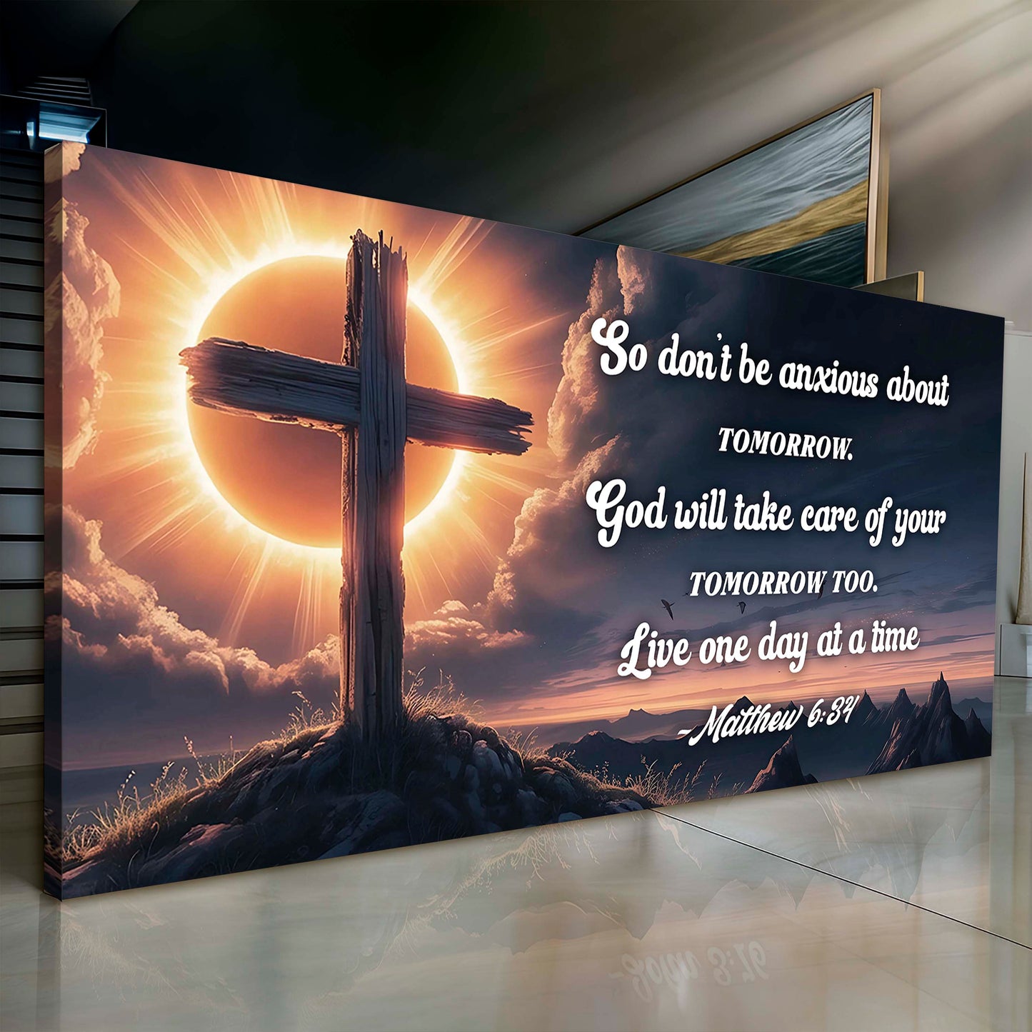 Matthew 6:34 God Will Take Care of Tomorrow Canvas Art